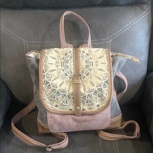 Myra Bag Brown and Cream Backpack